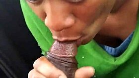 slut sucking my dick outside in public