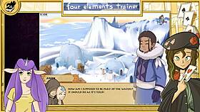 brunette teacher blows monster dildo in avatar!