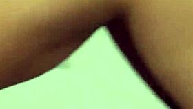 Sexy blonde with big tits strips and reveals shaved pussy