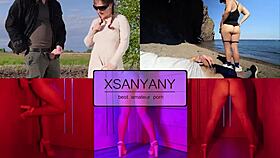 Ekshibitionisti naulattu villin nymfon vieraan XsanyAnyn toimesta julkisella paikalla!