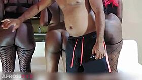 3 hot black booty girls aligned ready for dick