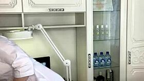 Sugarnadya depilates a strange pierced penis close up