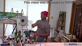 I gave that beautiful ebony teen a taste of my cock