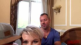 Russian MILF in hardcore anal threesome with toys and blowjobs