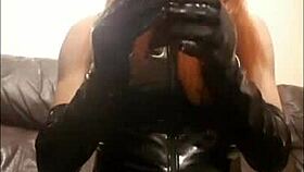 t-girl in pvc, are you enjoying two cigarettes at once?