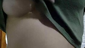 young teen having fun showing off in a homemade video.