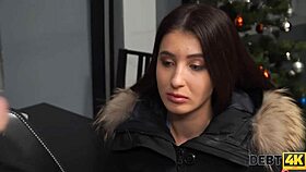 hey, debt4k guy pulls out his hard cock to punish the hot debtor