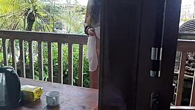 Biscuit Pussy Flashing and Masturbating on Hotel Balcony!