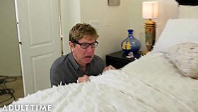 adult time - insecure cuckold sees maya bijou ride another man's cock. she takes it deep in wild interracial.