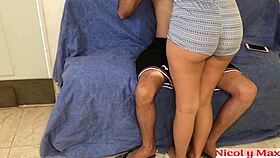 Favorite bullies or bullhorn shorts revealed by teen girl in empty house