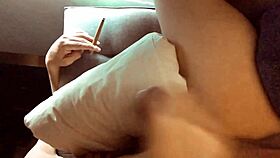 He loves sucking while I finger his ass in homemade anal cowgirl