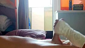 My beloved stepmother makes homemade fingering in bedroom. 😊