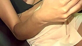 Friend's pussy revealed in outdoor car webcam recording.