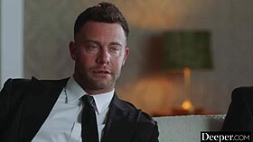 Go deeper! Kinky blonde Emma goes airtight in horny 4some with cumshot!