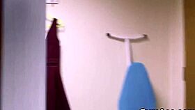 foxy babe covered in cum eating jizz