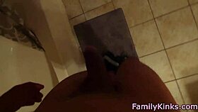 Stepsister sucks cock in missionary, rides POV, swallows cum