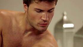 Watch him stroke that huge cock