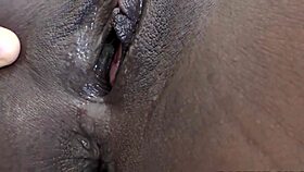 this homemade video shows an interracial creampie with a beautiful black ebony teen 18+ in her home