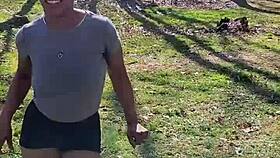 outdoor piss desperation with master?