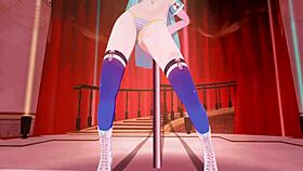 Lize Helesta from Nijisanji performs a pole dance in MMD animation