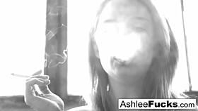 What if Ashlee Graham smoked while masturbating her pussy and ass?