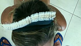 The maid gave her tight pussy