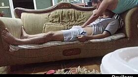 She Offers A Foot Massage But Ends Up Rubbing My Body With Her Luscious Tits And Vagina.