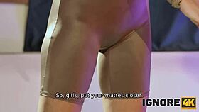 Czech Brunette In Tight Pants Does Yoga At Gym Showing Big Tits And Ass