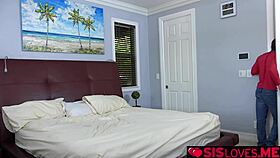 Dani Blue and Sophia Sweet lick pussy and finger each other in the bedroom with dildos.