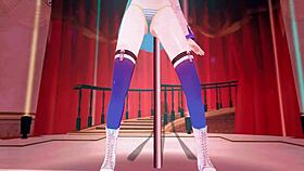 Lize Helesta from Nijisanji performs a pole dance in MMD animation