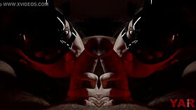 art blowjob with boxing gloves in cock duel