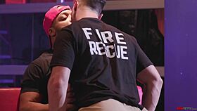 Gay firefighters michael boston and dillon diaz engage in rimjob and blowjob before doggystyle fucking in the club