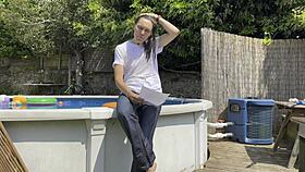 Brunette Undergoes Intense Wetlook Casting Interview