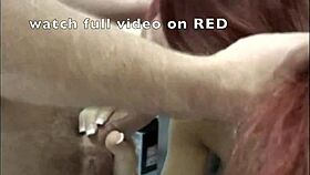 Big titty redhead teen does first porn with milf hunter and huge cock