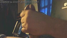 Allison moans stroking her big cock to cumshot.