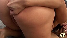 restless brunette gets fucked by older man on couch