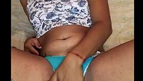 Shemale Strokes Girlydick Hard, Fingers Ass, Cums And Eats It!