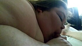 Bold ssbbw enjoys intense blowjob in hotel room