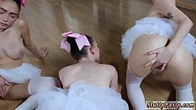 all female orgy with white group ballerinas in wild 4some action