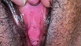 Latina wife with natural tits squirts wetly during amateur sex