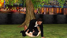 enjoying a sweet appetizer in cartoon style