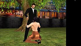 enjoying a sweet appetizer in cartoon style