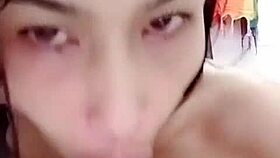 thaitwentybabe with massive dildo in tiny pussy