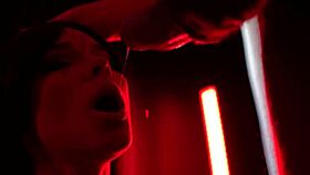 succubus cosplay girl sucks muscular guy's big cock then doggystyle creampie