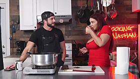 I'm always horny in the kitchen with big tits