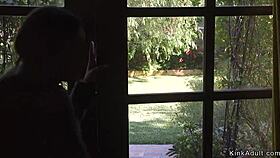 I watched this runaway busty blonde gettin' fucked rough in bondage.