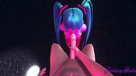 Vocaloid Hentai 3D - POV Miku Blowjob In A Striptease Club