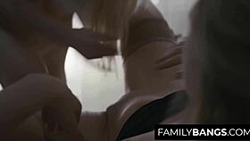 in the school, the tiny step-sister gets reformed by her cute blonde friend with fingering and tribbing