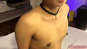 Deep-throat blowjob from submissive ladyboy Kaow