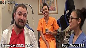 Freshman Mia Sanchez Gets Hitachi Magic Wand Orgasms from Female Nurses During Physical